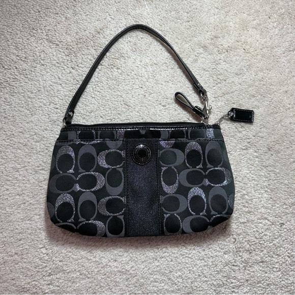 Coach Handbags - Coach Black and Gray Signature Wristlet